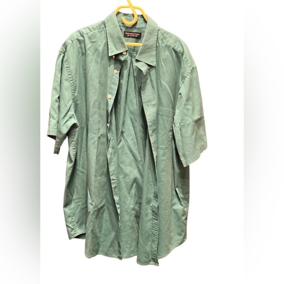 Roundtree & Yorke Green Short Sleeve Button-Up Shirt XL - Picture 1 of 5